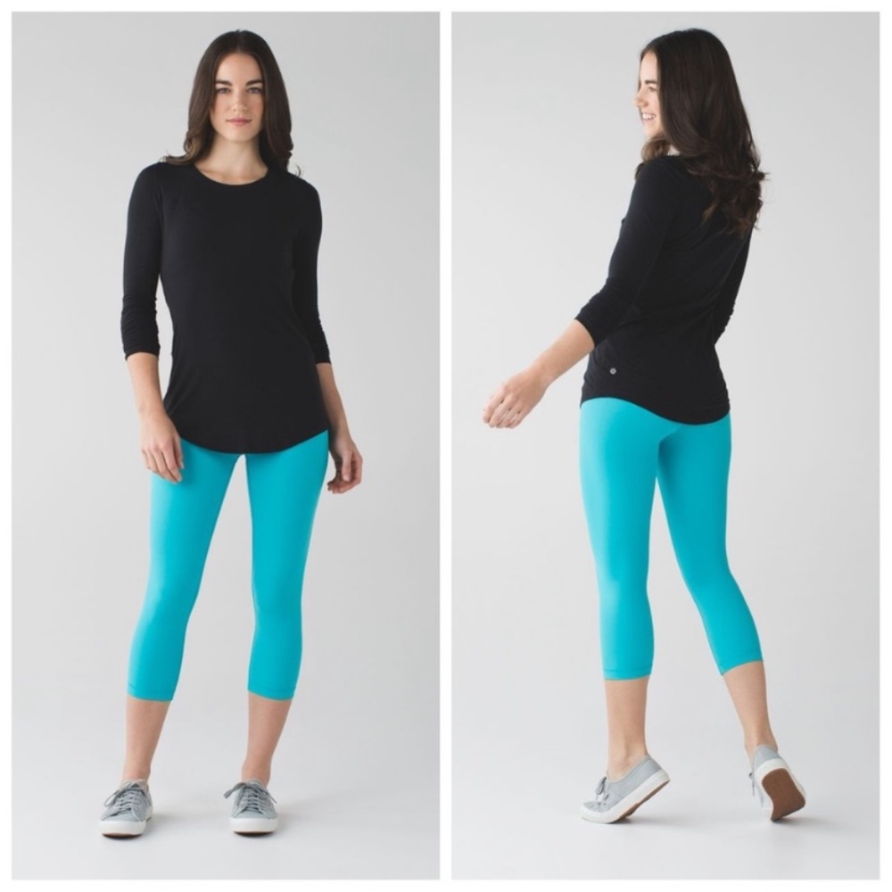 Lululemon Wunder Under Crop Turquoise/Peacock (4)